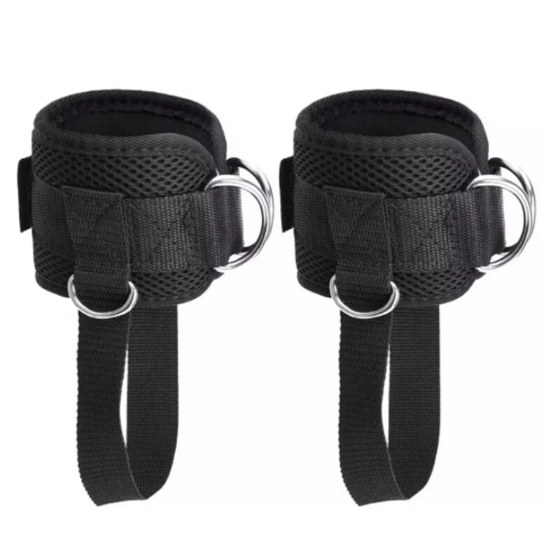 Adjustable Ring Ankle Straps With Foot Strap Cable Machine Fitness Thigh Glute Exercises Padded Ankle Cuffs Accessories